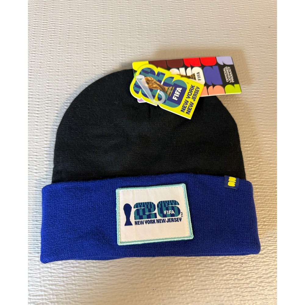 FIFA World Cup 2026 New York New Jersey Beanie Black Blue Knit Hat